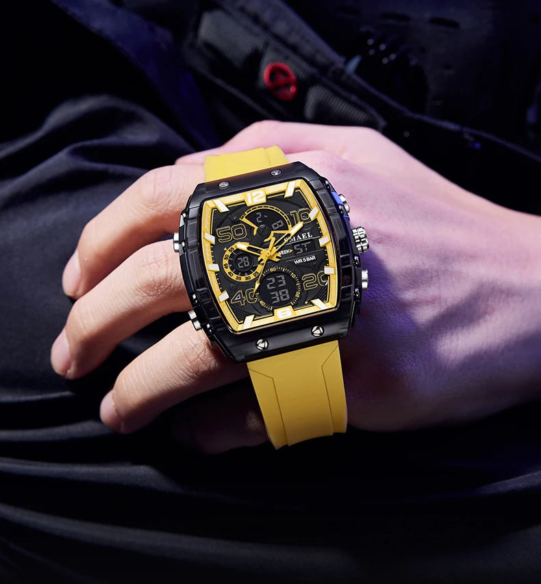 ChronoSquare – fyrkantig herrklocka med dual display