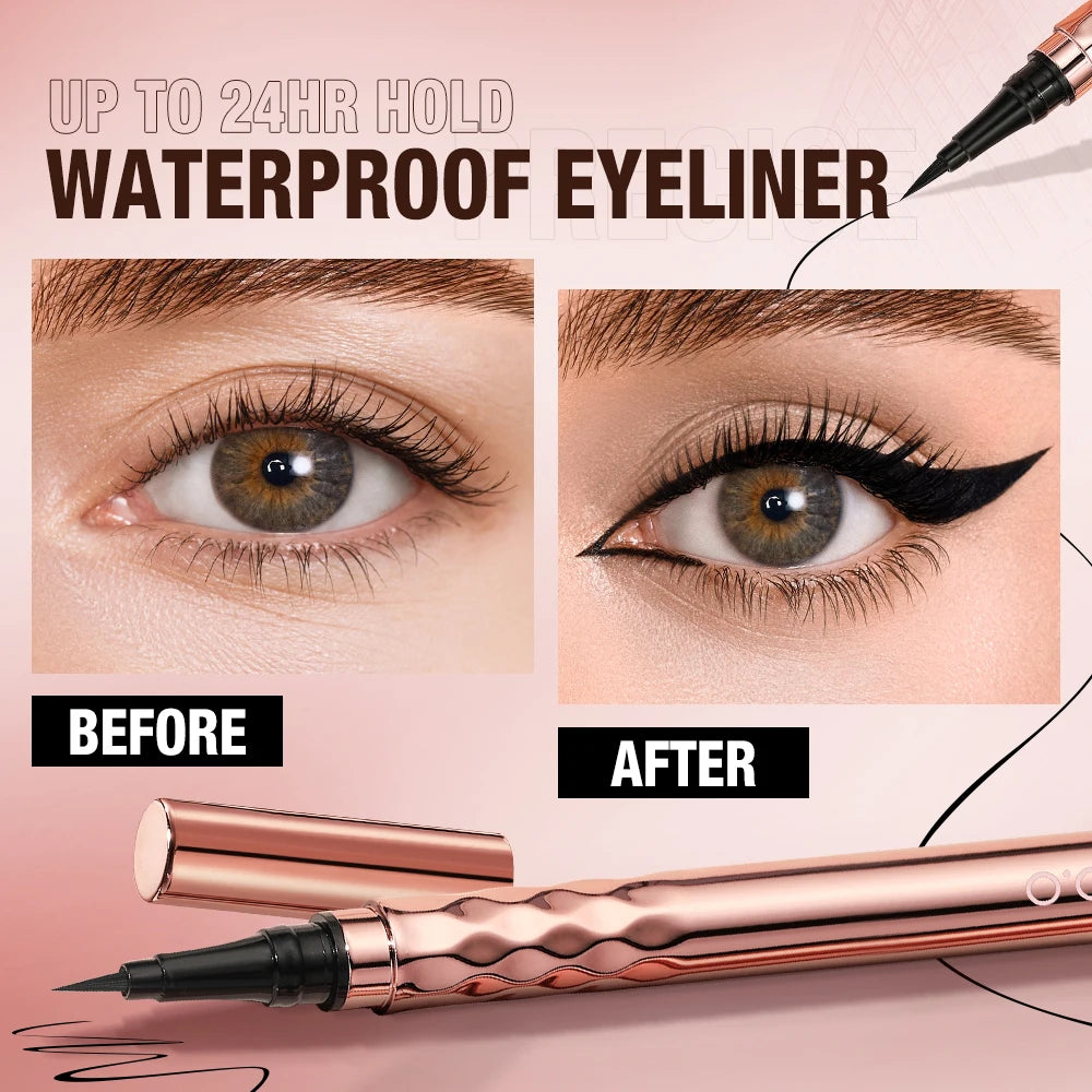 Vattentät eyeliner – svart flytande eyeliner, lång hållbarhet
