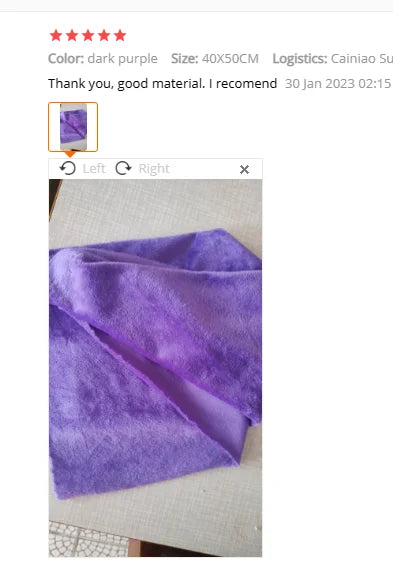 Mjuk plyschtyg 40×25 cm – flanelltyg för sömnad & leksaker