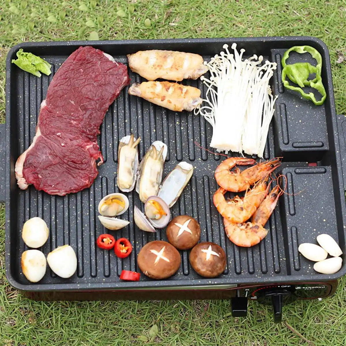 Rektangulär grillplatta – non-stick 32x26 cm för gasolspis