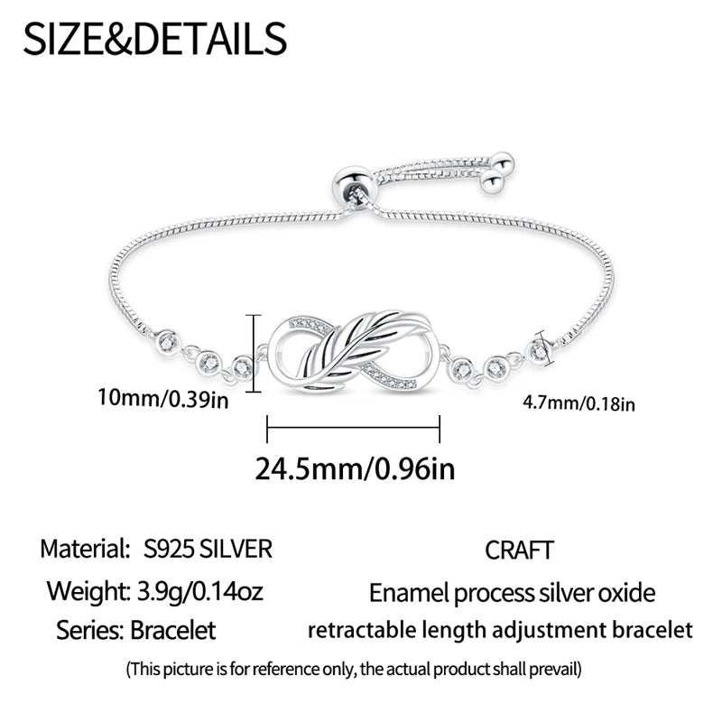Armband Selina (lyckoarmband i silverfärg med zirkonsten)
