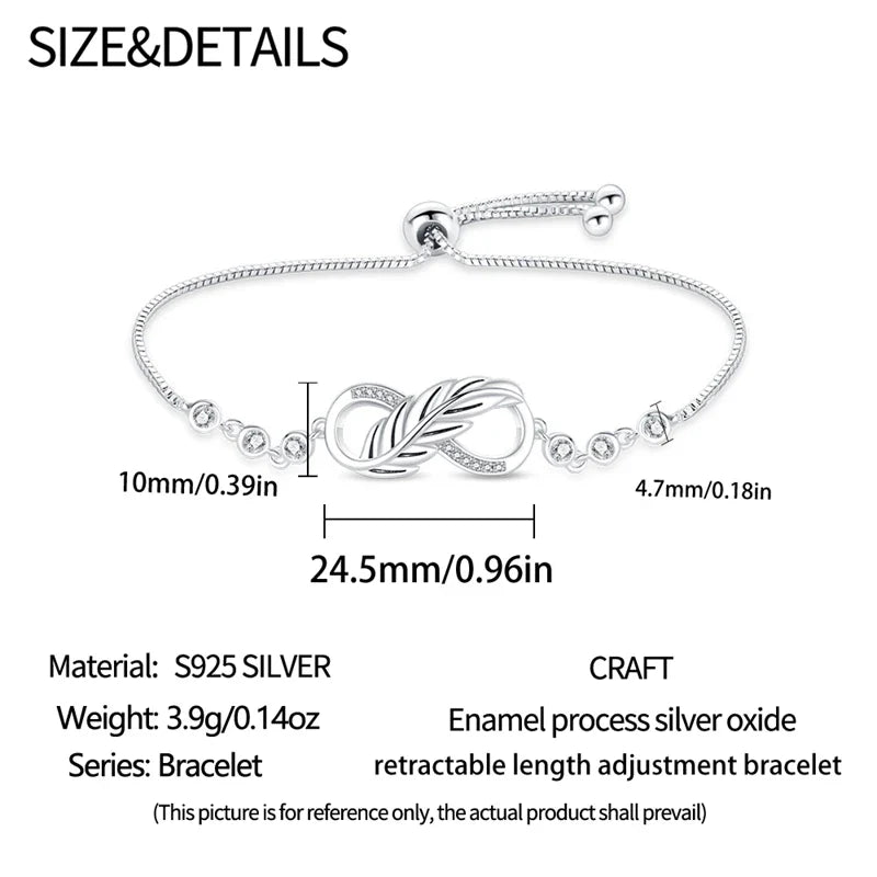 Armband Selina (lyckoarmband i silverfärg med zirkonsten)