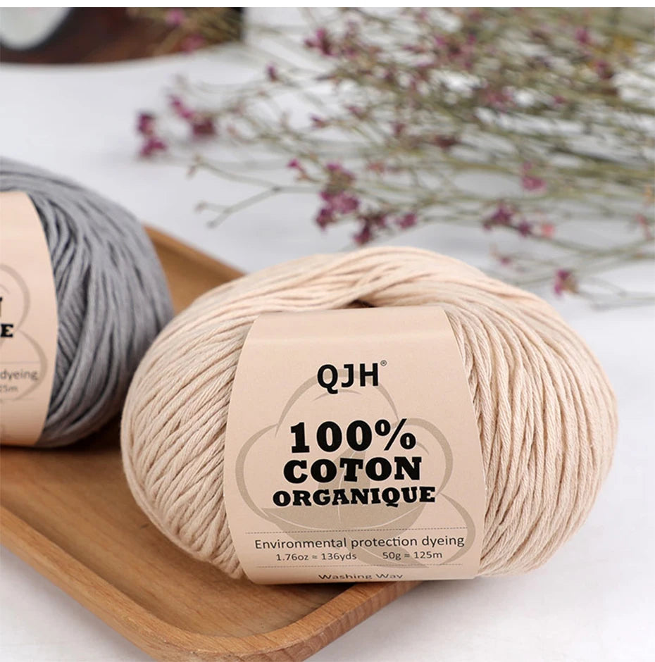 Bomullsgarn 100% – 6-pack mjukt garn för virkning & stickning
