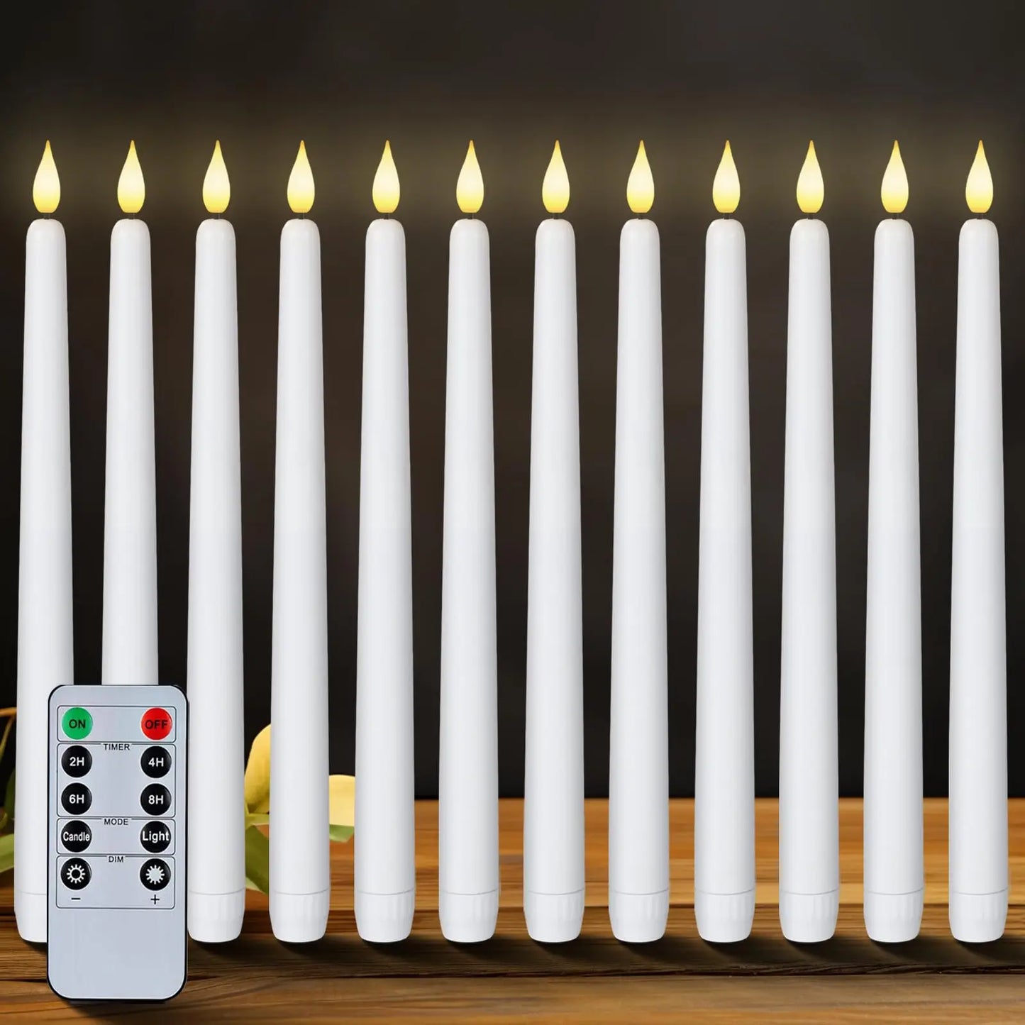 LED stearinljus med timer & fjärrkontroll – fladdrande låga