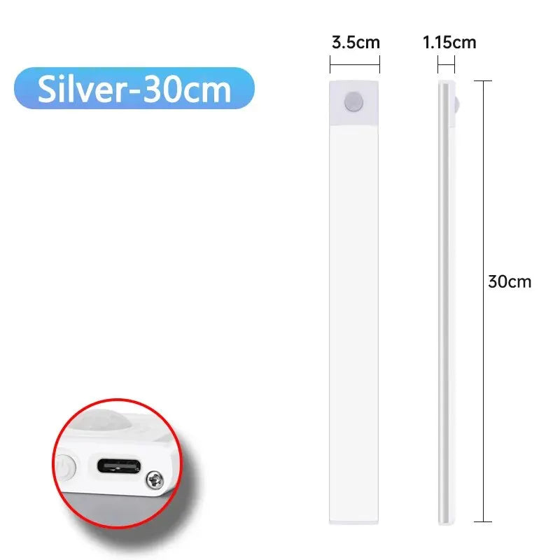 LED skåpbelysning – rörelsesensor nattlampa USB laddbar