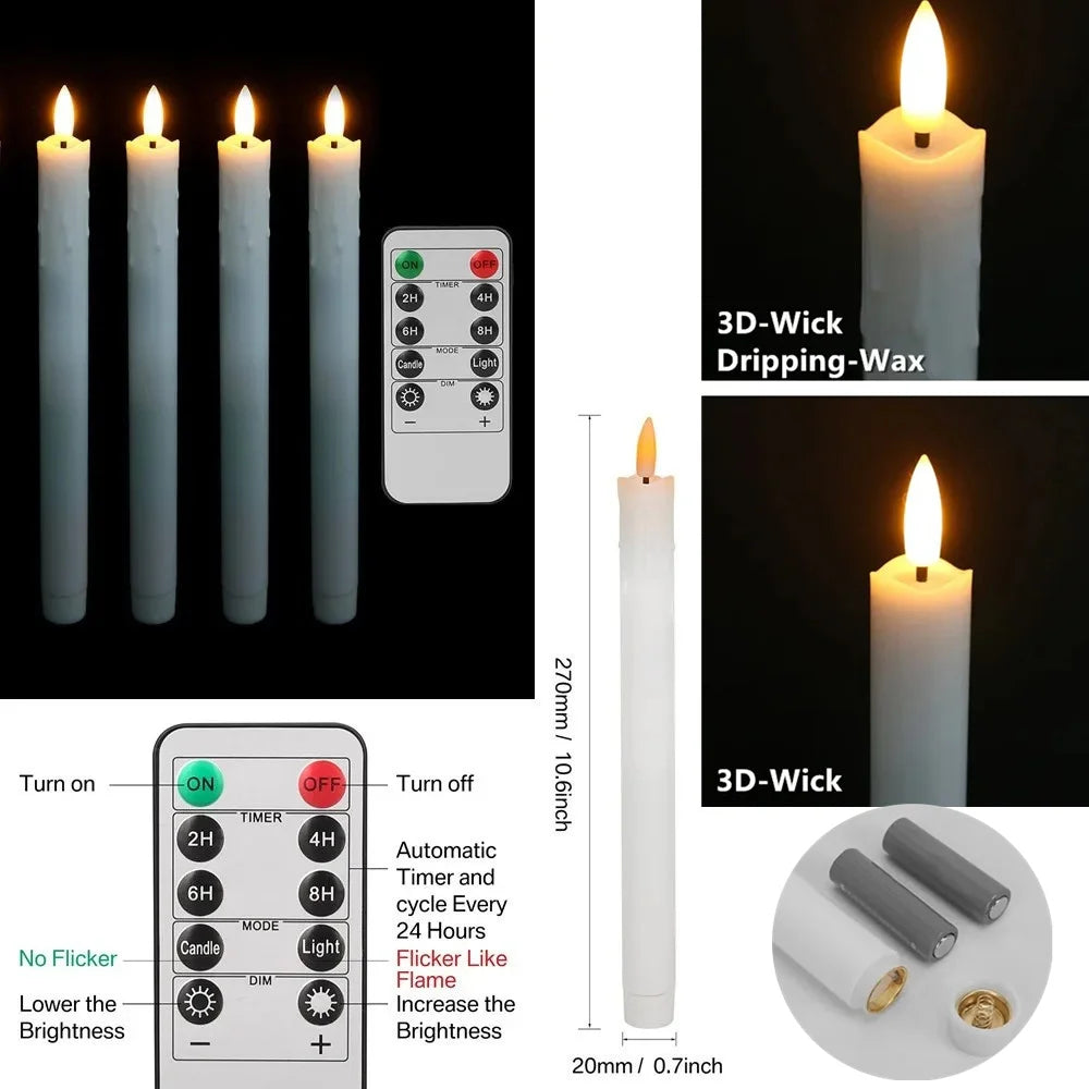 LED stearinljus med timer & fjärrkontroll – fladdrande låga