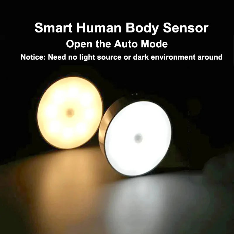 Smart LED Nattlampa med Rörelsesensor – Laddningsbar