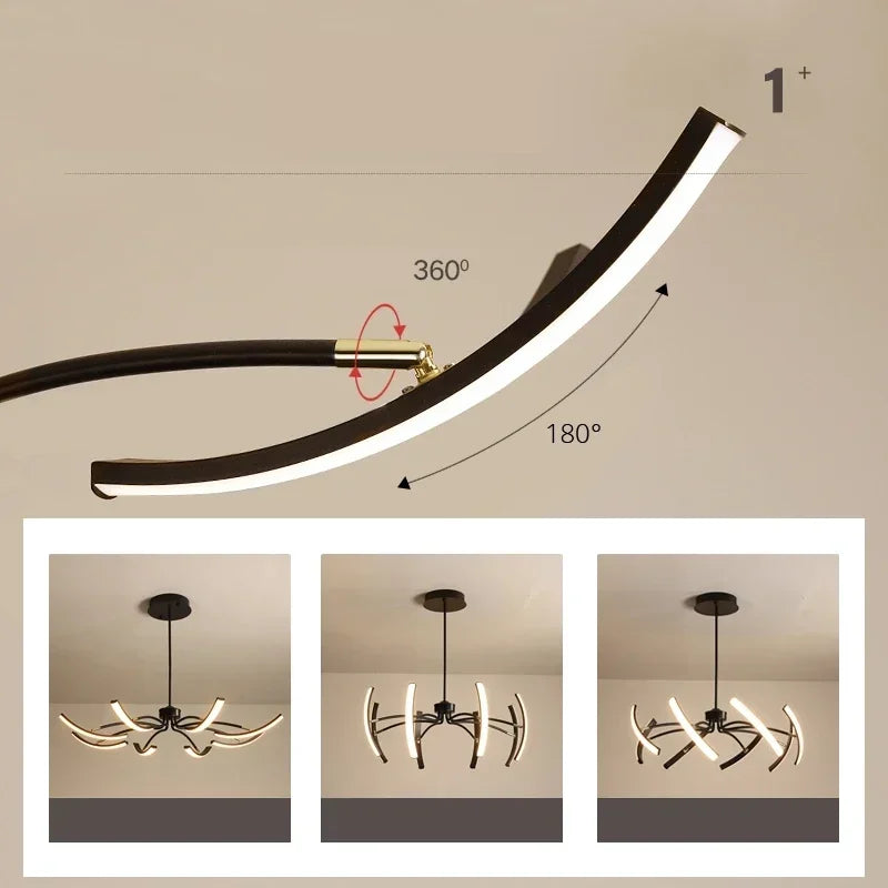 Nordisk taklampa LED – roterande design för vardagsrum & sovrum