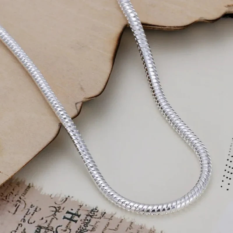 Armband Märta (3 mm ormkedja i silverfärg – klassisk modell)