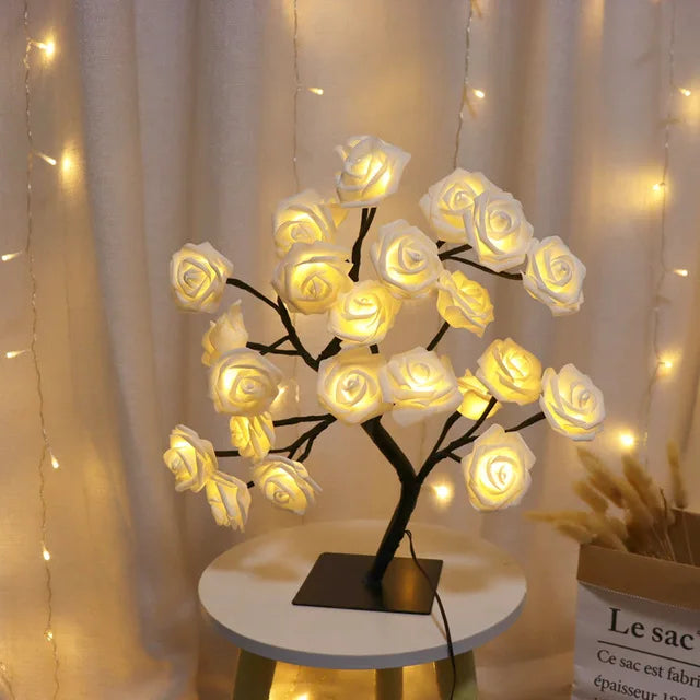 Roslampa LED – 24 lampor USB-bordslampa för dekoration