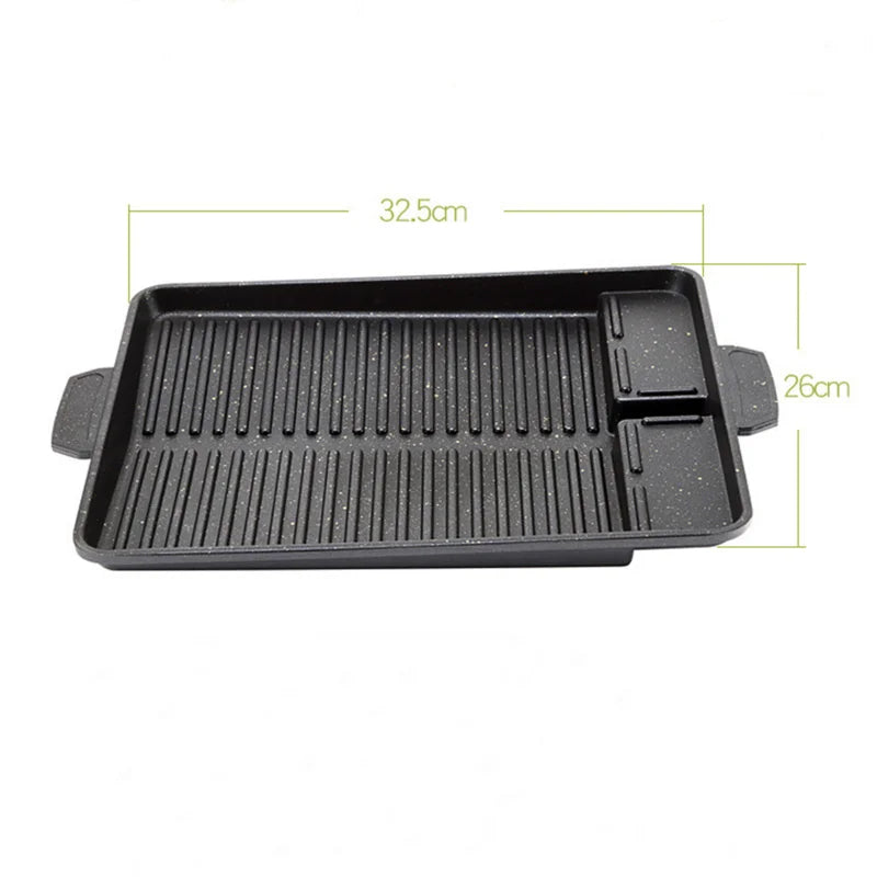 Rektangulär grillplatta – non-stick 32x26 cm för gasolspis