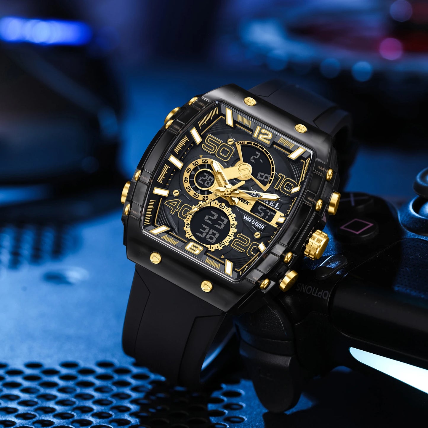 ChronoSquare – fyrkantig herrklocka med dual display
