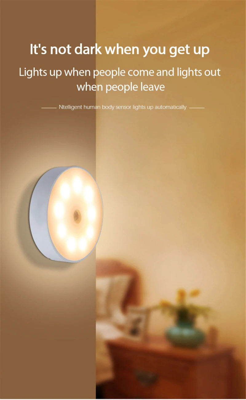 Smart LED Nattlampa med Rörelsesensor – Laddningsbar