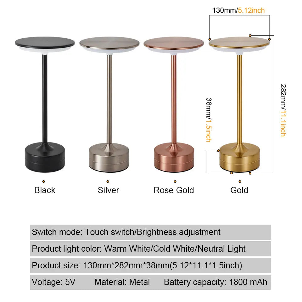 NattLjus™ – Bärbar LED Bordslampa med Touch & USB-Laddning