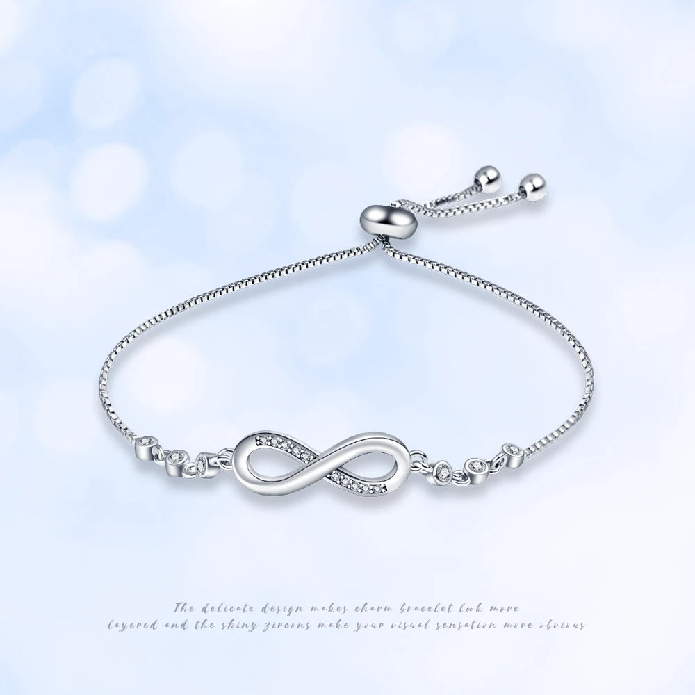 Armband Selina (lyckoarmband i silverfärg med zirkonsten)