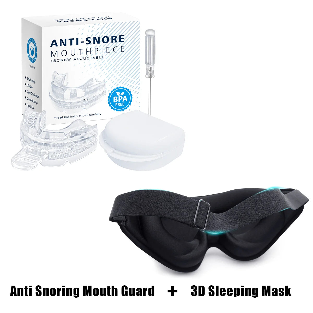 Anti-snarkbett – justerbart munskydd mot snarkningar & tandgnissel
