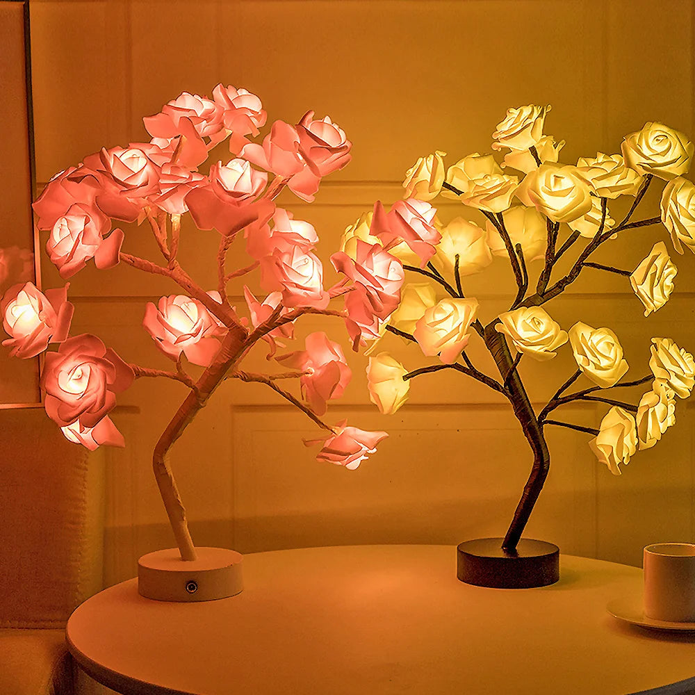 Roslampa LED – 24 lampor USB-bordslampa för dekoration