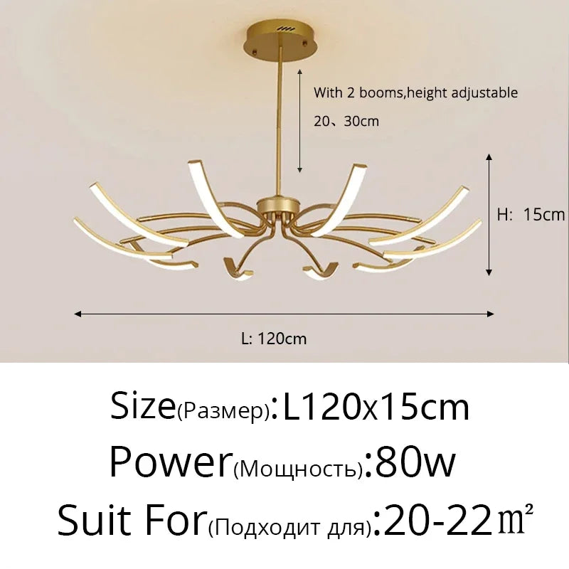 Nordisk taklampa LED – roterande design för vardagsrum & sovrum
