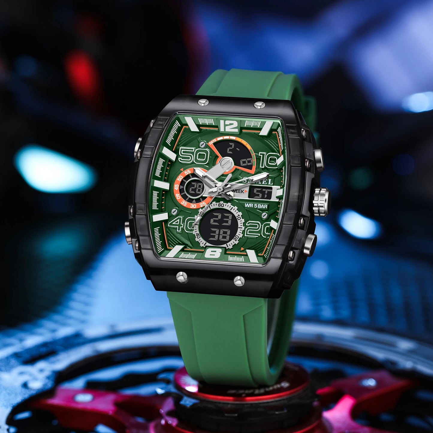 ChronoSquare – fyrkantig herrklocka med dual display