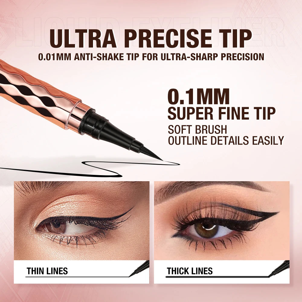 Vattentät eyeliner – svart flytande eyeliner, lång hållbarhet