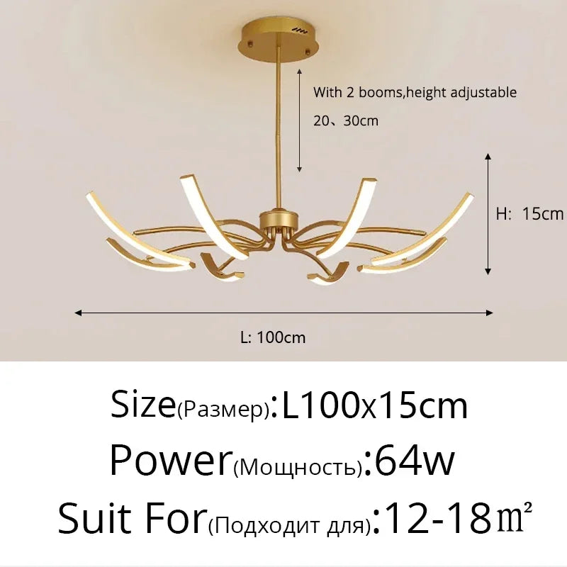 Nordisk taklampa LED – roterande design för vardagsrum & sovrum