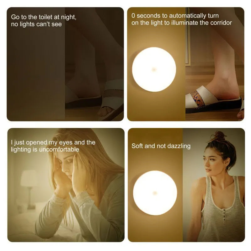 Smart LED Nattlampa med Rörelsesensor – Laddningsbar