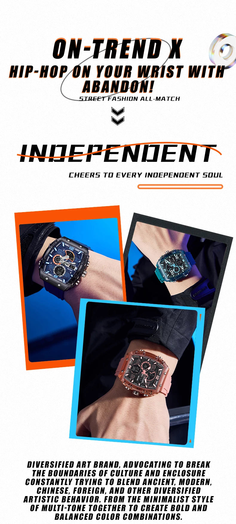 ChronoSquare – fyrkantig herrklocka med dual display