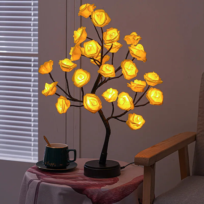 Roslampa LED – 24 lampor USB-bordslampa för dekoration