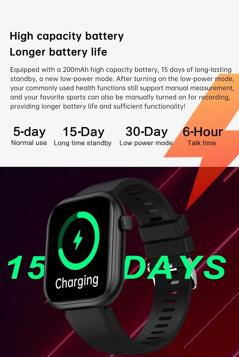 Smartklocka Nova (2,01” AMOLED – sport & hälsa, vattentät)