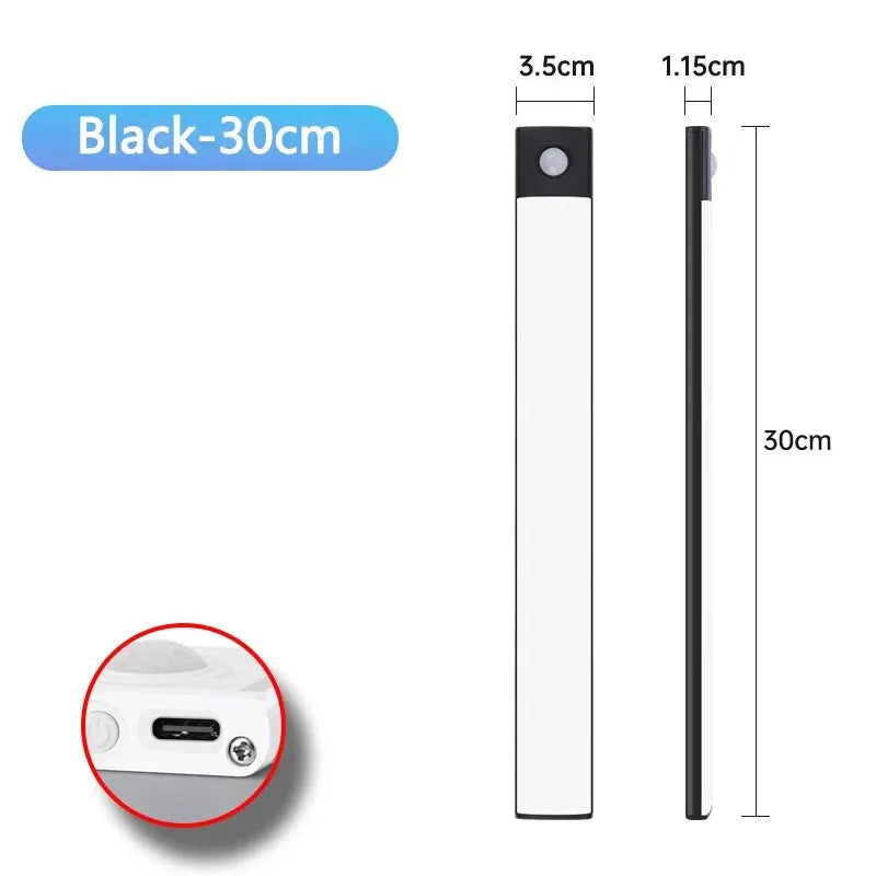 LED skåpbelysning – rörelsesensor nattlampa USB laddbar