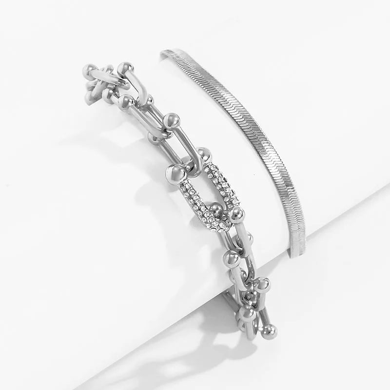 Armband Elvira (ormkedja i guldfärg – justerbar länkdesign)