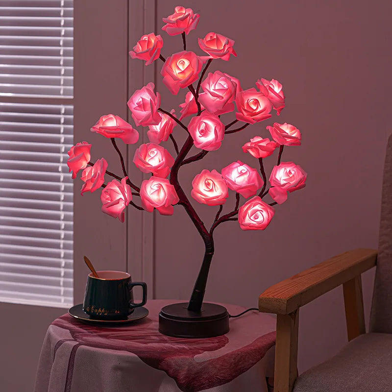 Roslampa LED – 24 lampor USB-bordslampa för dekoration