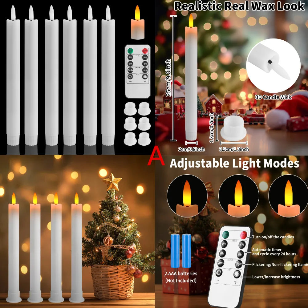 LED stearinljus med timer & fjärrkontroll – fladdrande låga