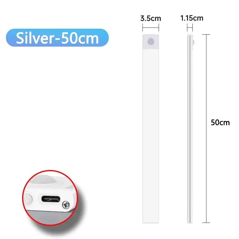 LED skåpbelysning – rörelsesensor nattlampa USB laddbar