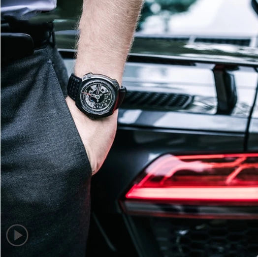 Schweizisk Automatisk Herrklocka 47mm Vattentät Skelettdesign NFC