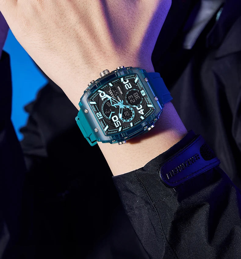 ChronoSquare – fyrkantig herrklocka med dual display