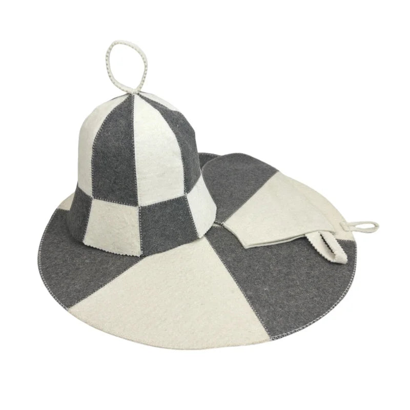 Bastu set 3-delar – hatt, sittdyna & handske