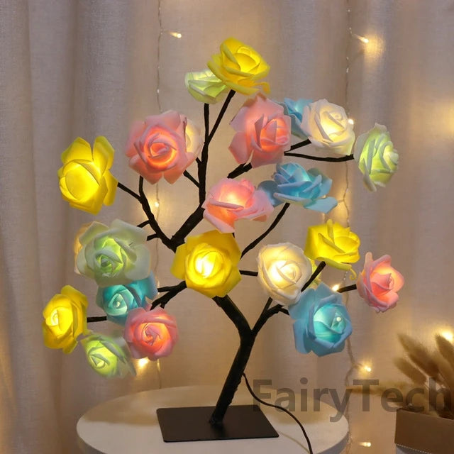 Roslampa LED – 24 lampor USB-bordslampa för dekoration