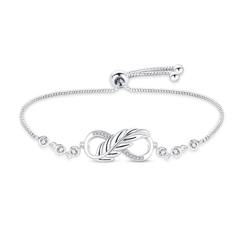 Armband Selina (lyckoarmband i silverfärg med zirkonsten)