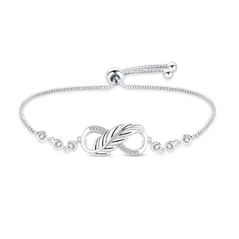 Armband Selina (lyckoarmband i silverfärg med zirkonsten)