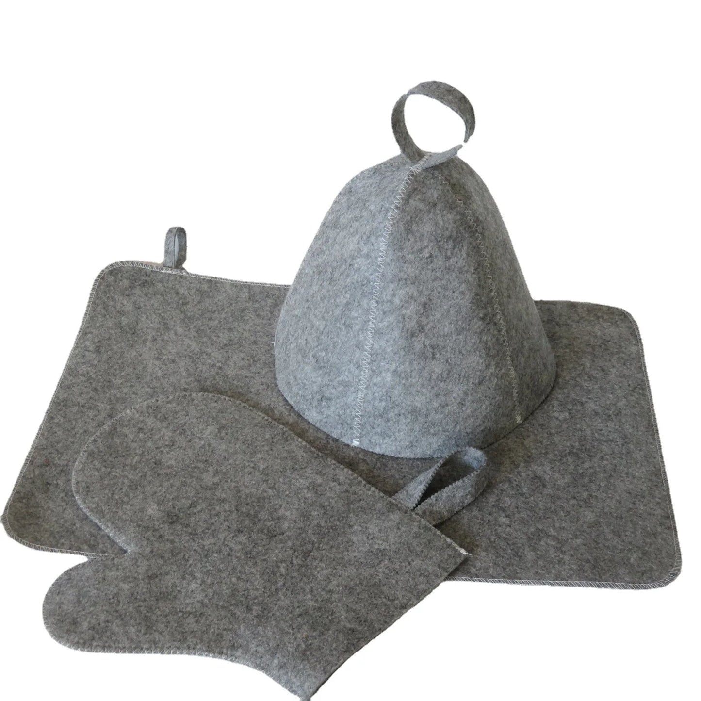 Bastu set 3-delar – hatt, sittdyna & handske