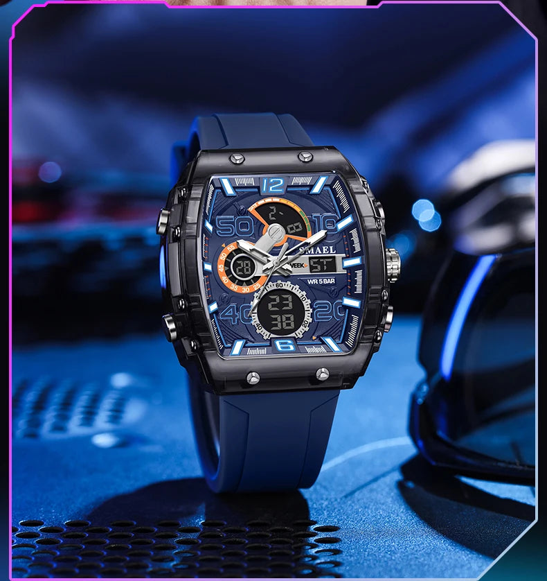 ChronoSquare – fyrkantig herrklocka med dual display