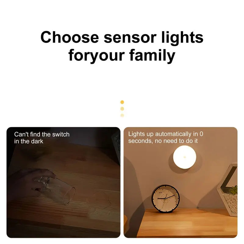 Smart LED Nattlampa med Rörelsesensor – Laddningsbar