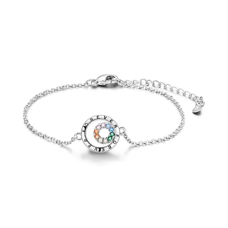 Armband Selina (lyckoarmband i silverfärg med zirkonsten)
