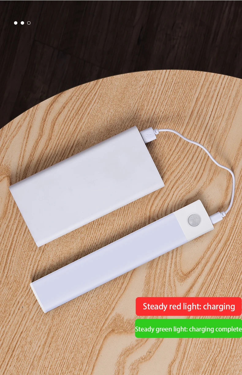 LED skåpbelysning – rörelsesensor nattlampa USB laddbar