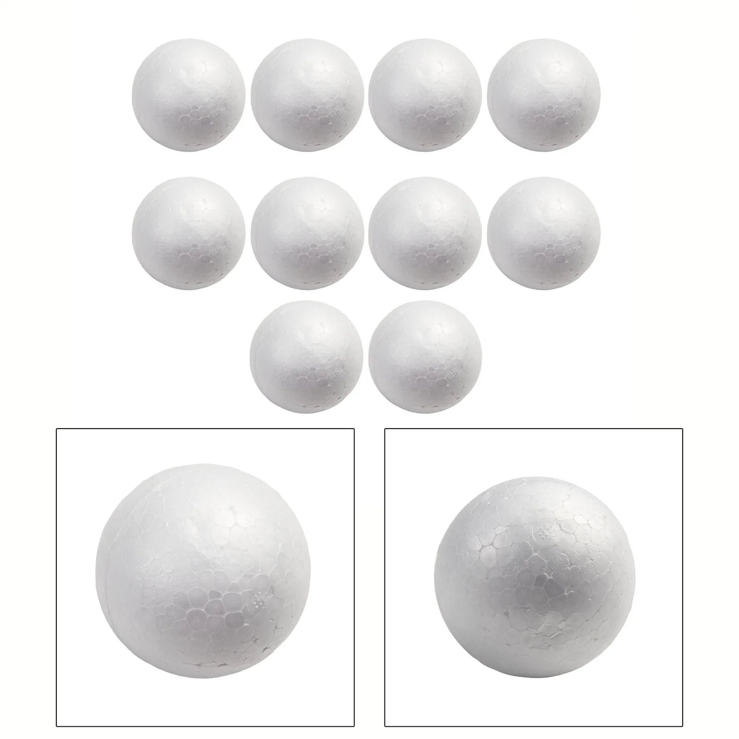 Polystyrenkulor – frigolitbollar för pyssel & dekoration (10 st, 50–100 mm)