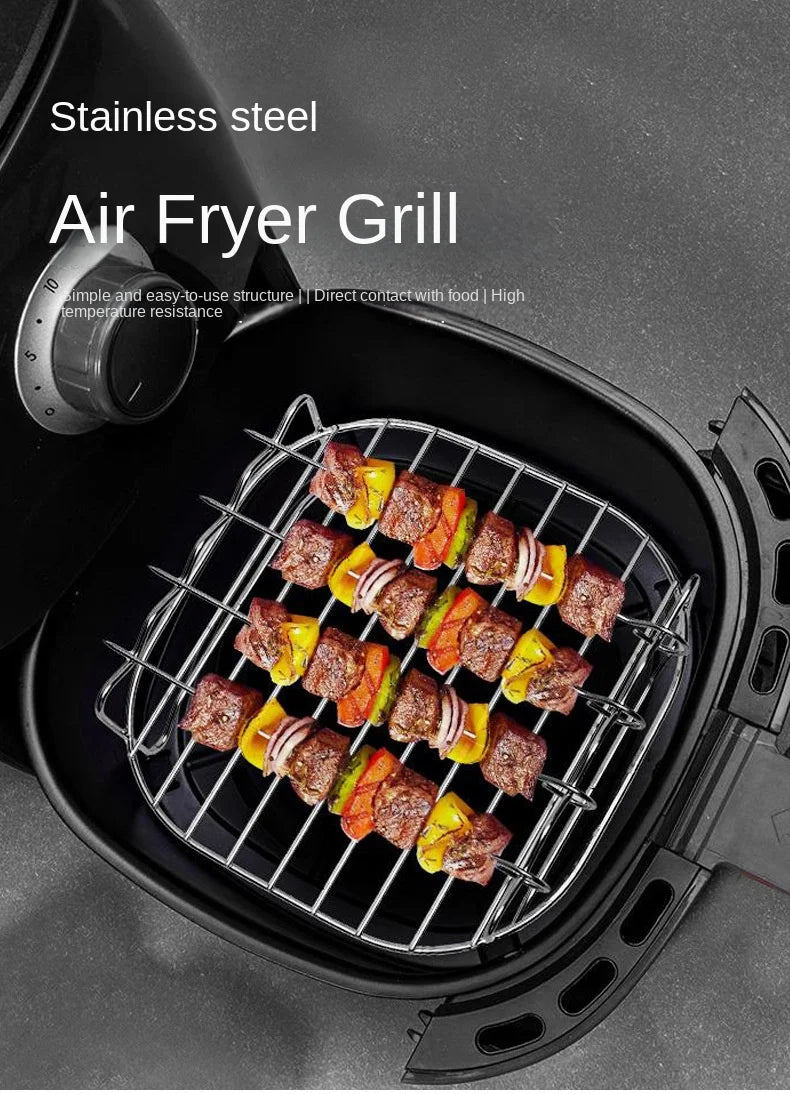 Grillset med spett – fyrkantigt grillställ för ugn & utomhusgrillning