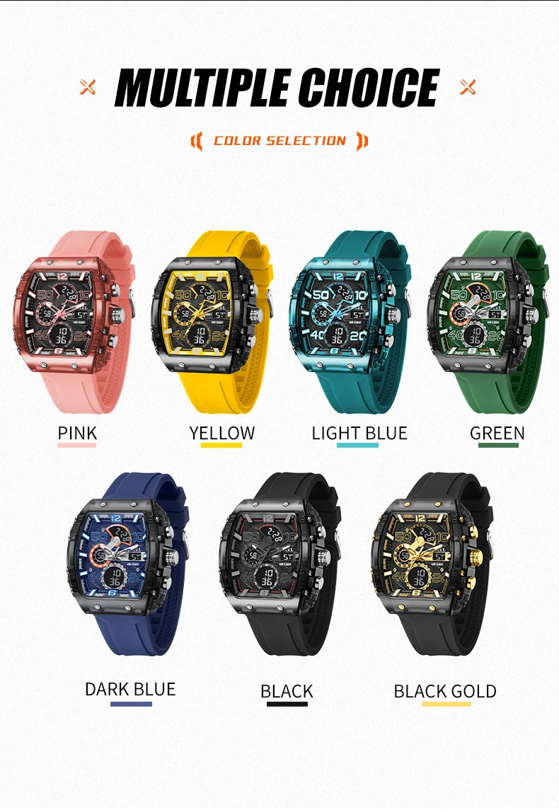ChronoSquare – fyrkantig herrklocka med dual display