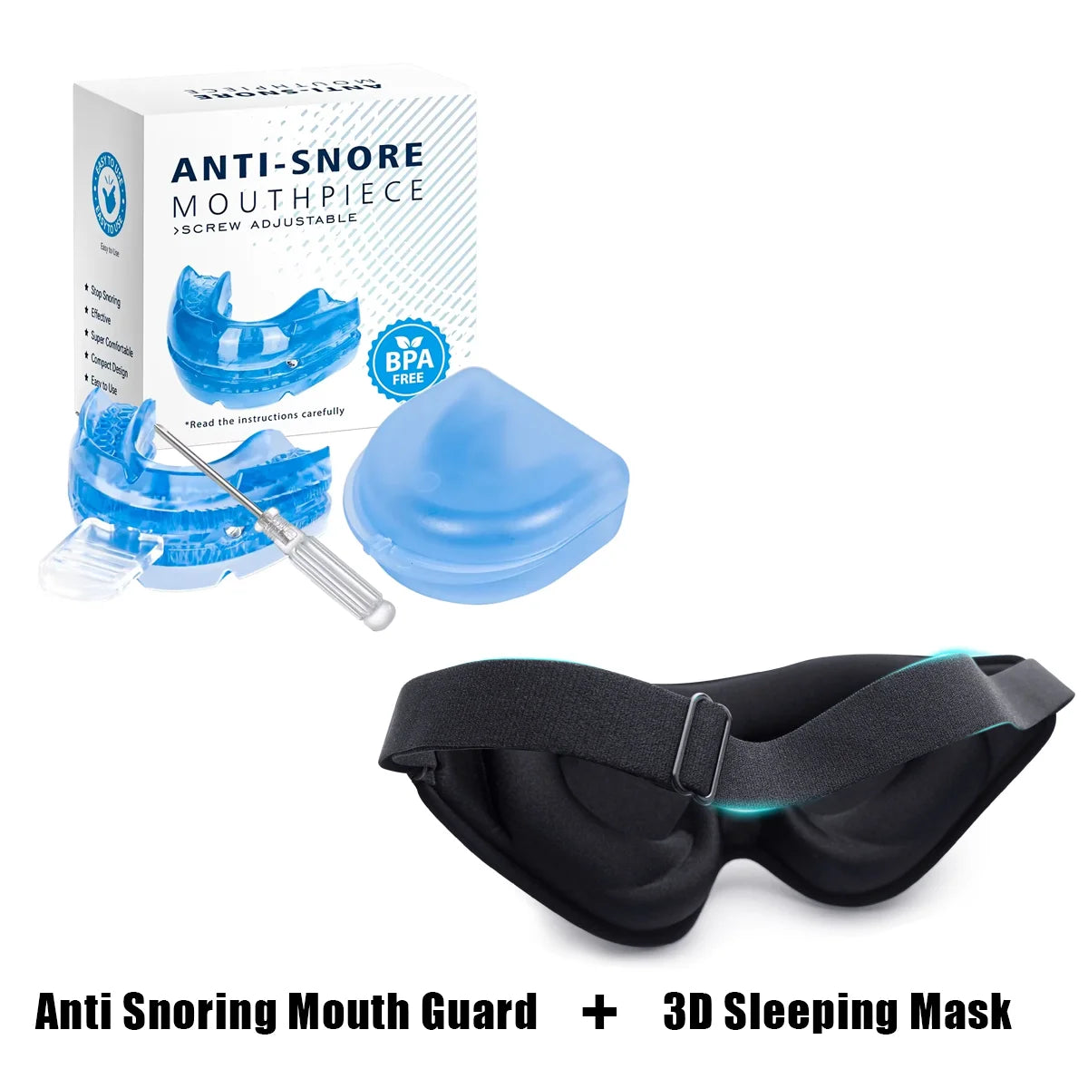 Anti-snarkbett – justerbart munskydd mot snarkningar & tandgnissel