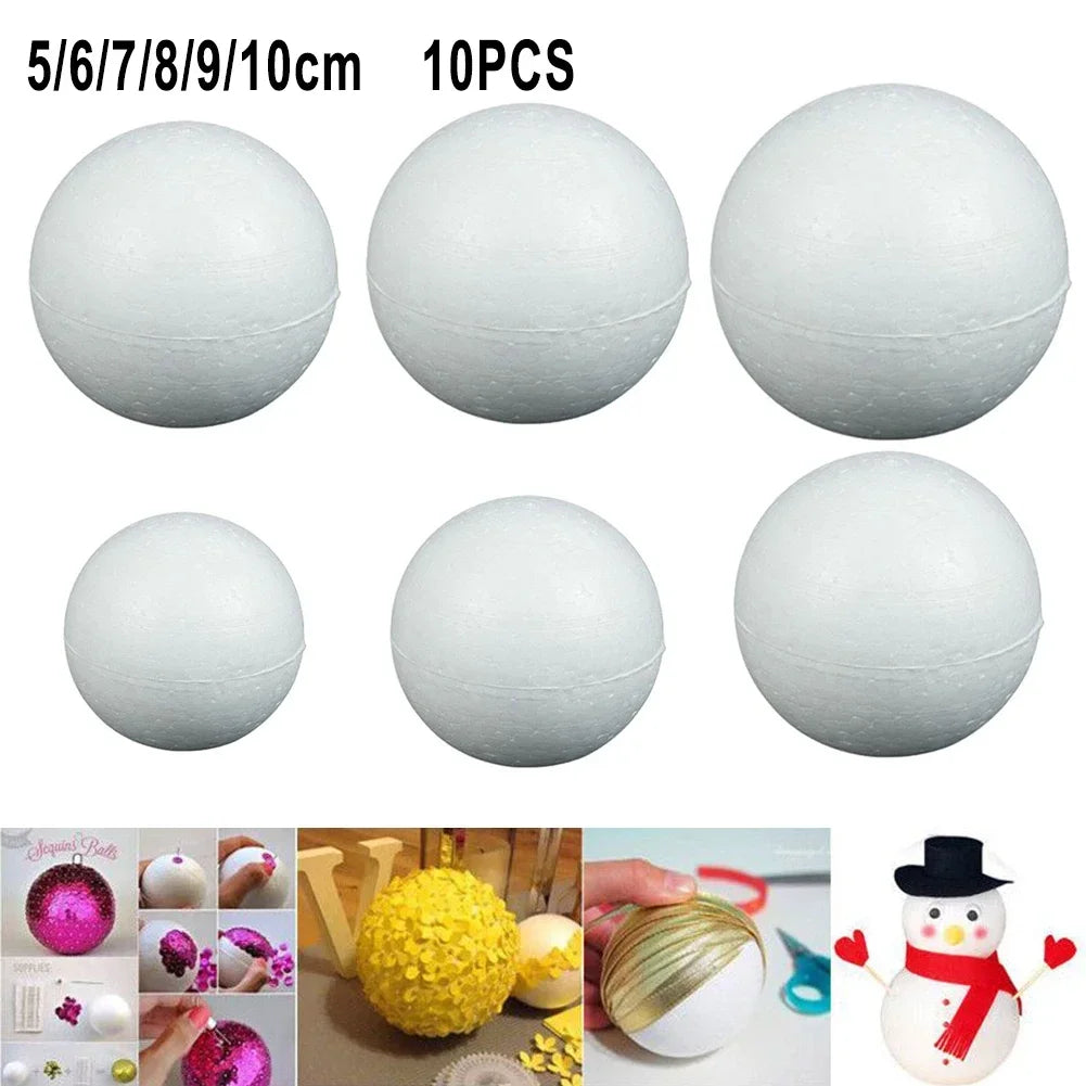 Polystyrenkulor – frigolitbollar för pyssel & dekoration (10 st, 50–100 mm)
